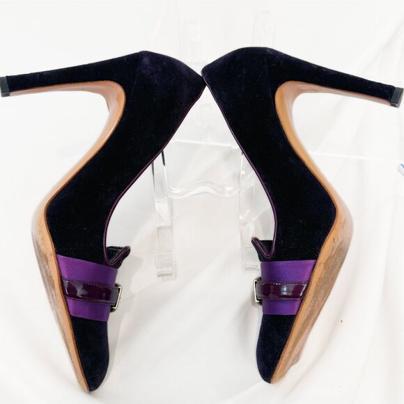 Gucci Purple Velvet Pumps sz 10 - Picture 7 of 13